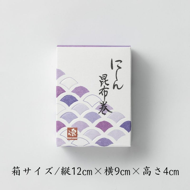 にしん昆布巻のパッケージ画像です。箱サイズが記載されています。