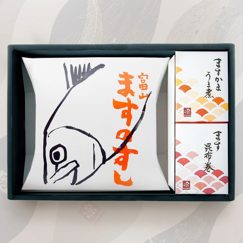 ますのすし・うま煮セットの箱入り商品画像です。